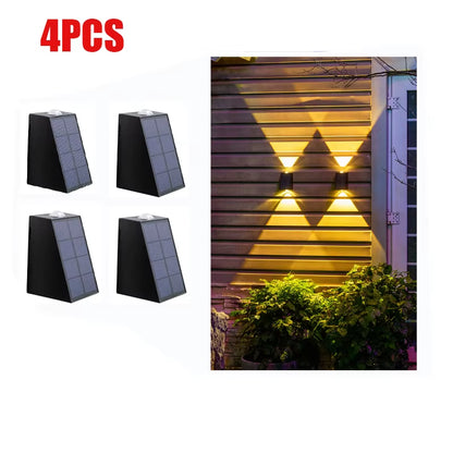 Solar Outdoor Wall Light Waterproof Garden Decor Lights Street Solar LED Lamp for Patio Fence Porch Balcony