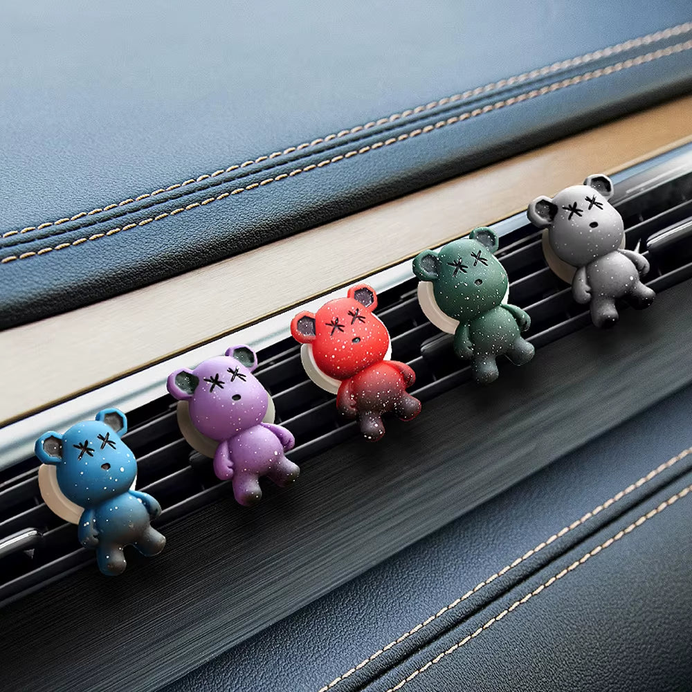 Cartoon Bear Car Air Outlet Perfume Clips Air Conditioning Air Outlet Aromatherapy Clip Accessories Outlets Air-Freshener