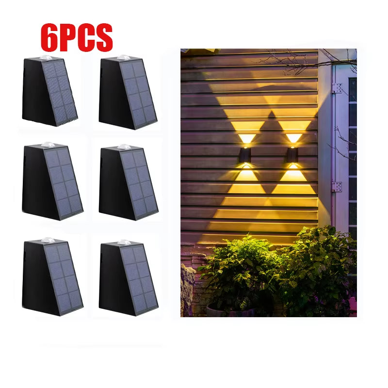 Solar Outdoor Wall Light Waterproof Garden Decor Lights Street Solar LED Lamp for Patio Fence Porch Balcony