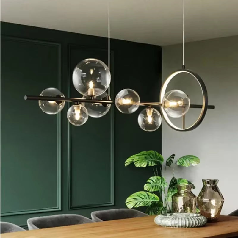 Modern Glass Ball Led Pendant Light for Living and Dining Room Kitchen Coffee Tables Bedroom Chandelier Home Decor Light Fixture