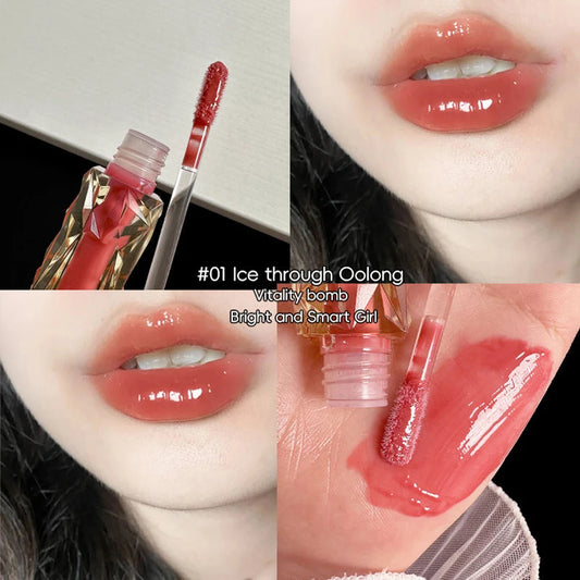 Lip Gloss Long-Lasting Moisturizing Easy Halo-Dyeing Waterproof Mirror Water Glass Lip Gloss Transparent Color Cosmetics