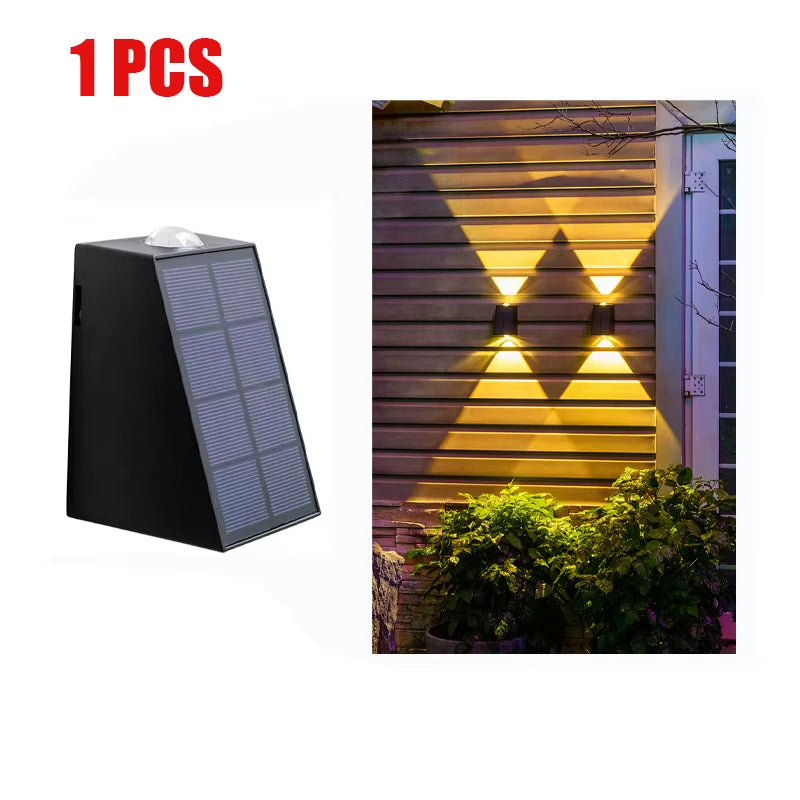 Solar Outdoor Wall Light Waterproof Garden Decor Lights Street Solar LED Lamp for Patio Fence Porch Balcony