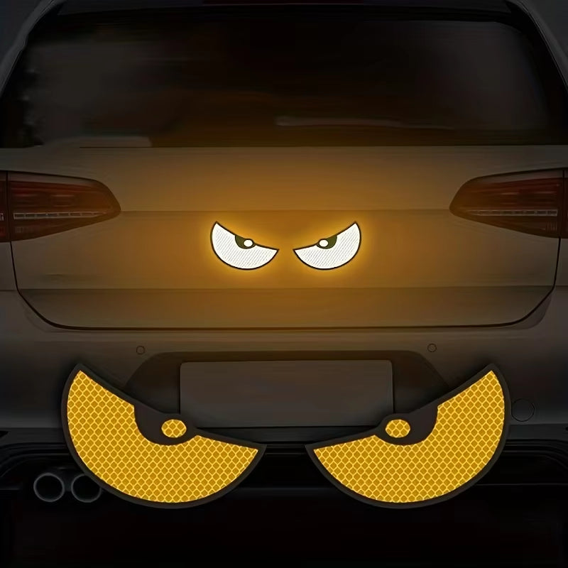 2Pcs/Set Reflective Car Stickers - Improve Your Vehicle'S Visibility and Safety with Devil Eye Stickers!