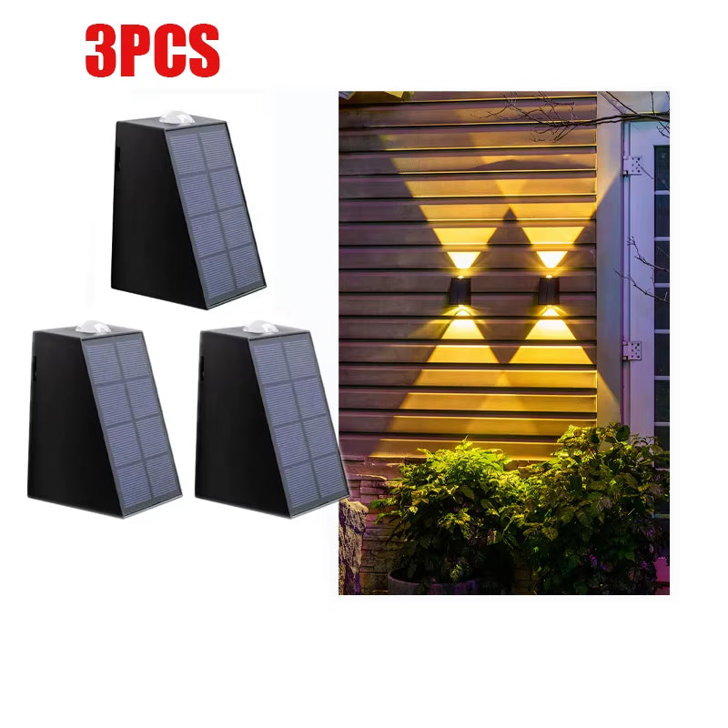 Solar Outdoor Wall Light Waterproof Garden Decor Lights Street Solar LED Lamp for Patio Fence Porch Balcony