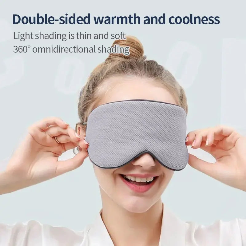 Sleeping Eye Mask Korean Style Ice Silk Warm and Cool Dual Use Adjustable Travel Light Blocking Breathable Eye Mask