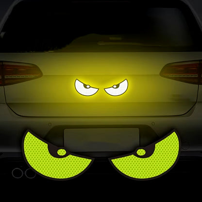 2Pcs/Set Reflective Car Stickers - Improve Your Vehicle'S Visibility and Safety with Devil Eye Stickers!