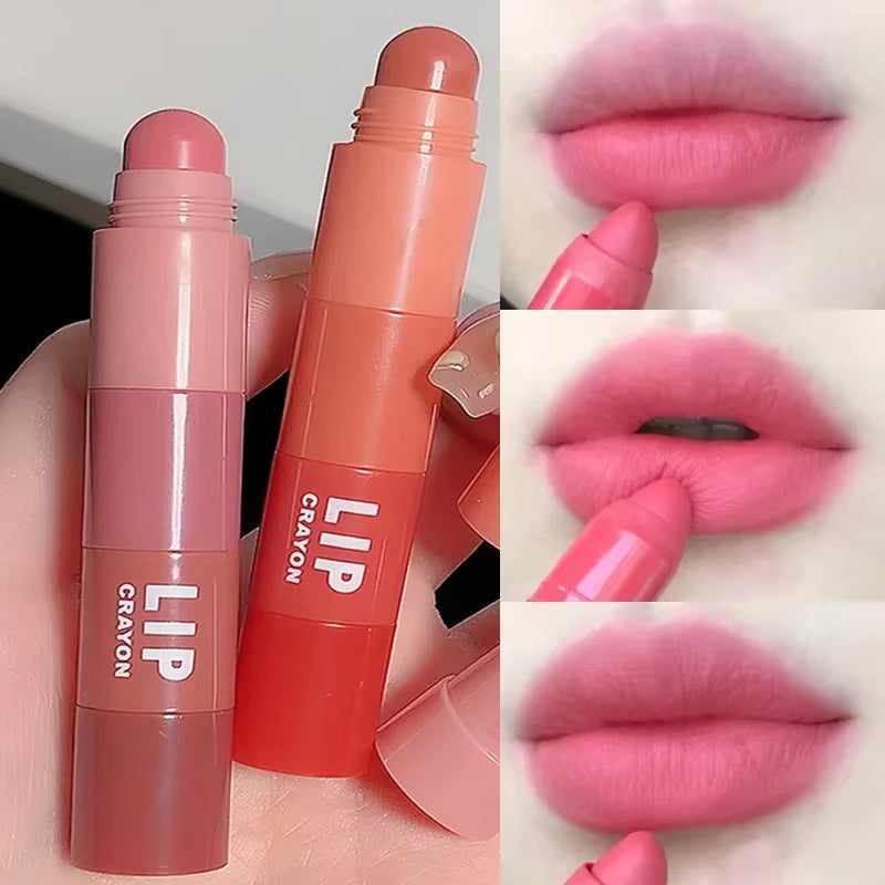 Matte  Pen 4 Colors in 1 Nude Pink Matte Lip Gloss Waterproof Long Lasting  Pencil Lip Liner Pen Lip Makeup Set