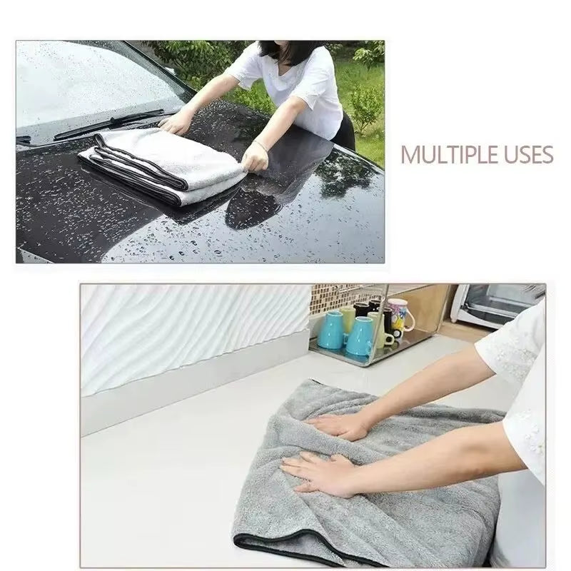 Microfiber Towel 75*35Cm Car Wash Cloth Auto Cleaning Door Window Care Thick Strong Water Absorption Dry Cloth for Car Detailing