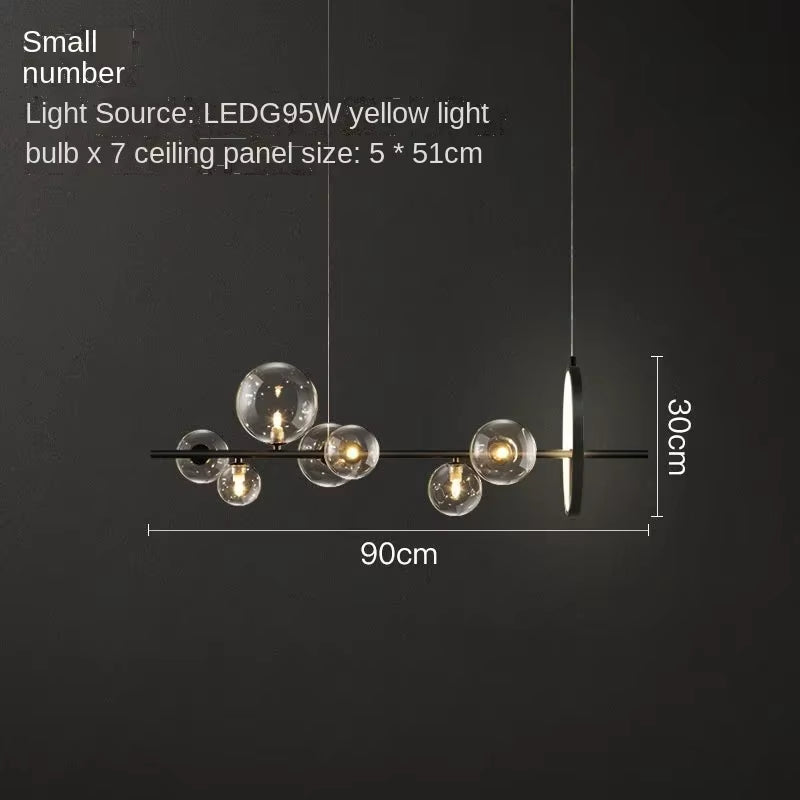 Modern Glass Ball Led Pendant Light for Living and Dining Room Kitchen Coffee Tables Bedroom Chandelier Home Decor Light Fixture