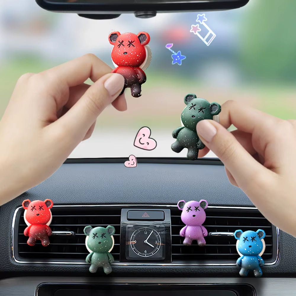 Cartoon Bear Car Air Outlet Perfume Clips Air Conditioning Air Outlet Aromatherapy Clip Accessories Outlets Air-Freshener