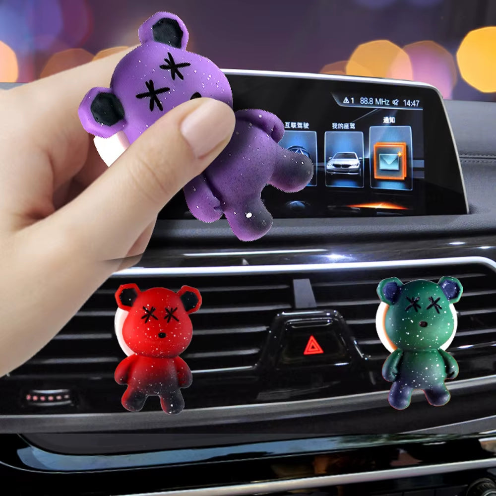 Cartoon Bear Car Air Outlet Perfume Clips Air Conditioning Air Outlet Aromatherapy Clip Accessories Outlets Air-Freshener