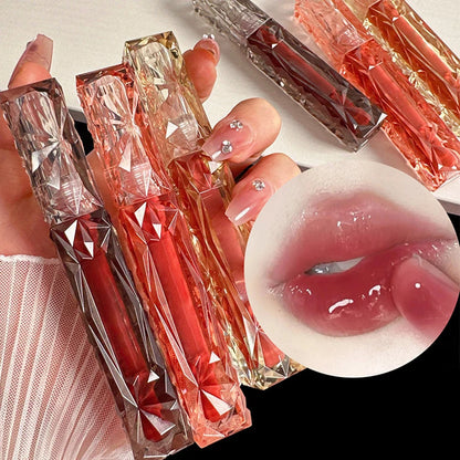 Lip Gloss Long-Lasting Moisturizing Easy Halo-Dyeing Waterproof Mirror Water Glass Lip Gloss Transparent Color Cosmetics