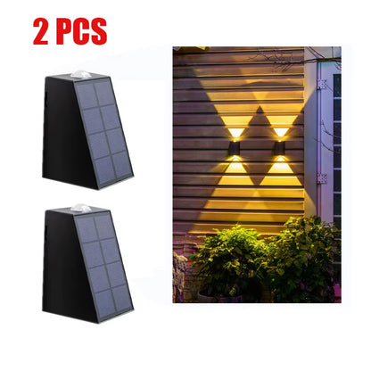 Solar Outdoor Wall Light Waterproof Garden Decor Lights Street Solar LED Lamp for Patio Fence Porch Balcony