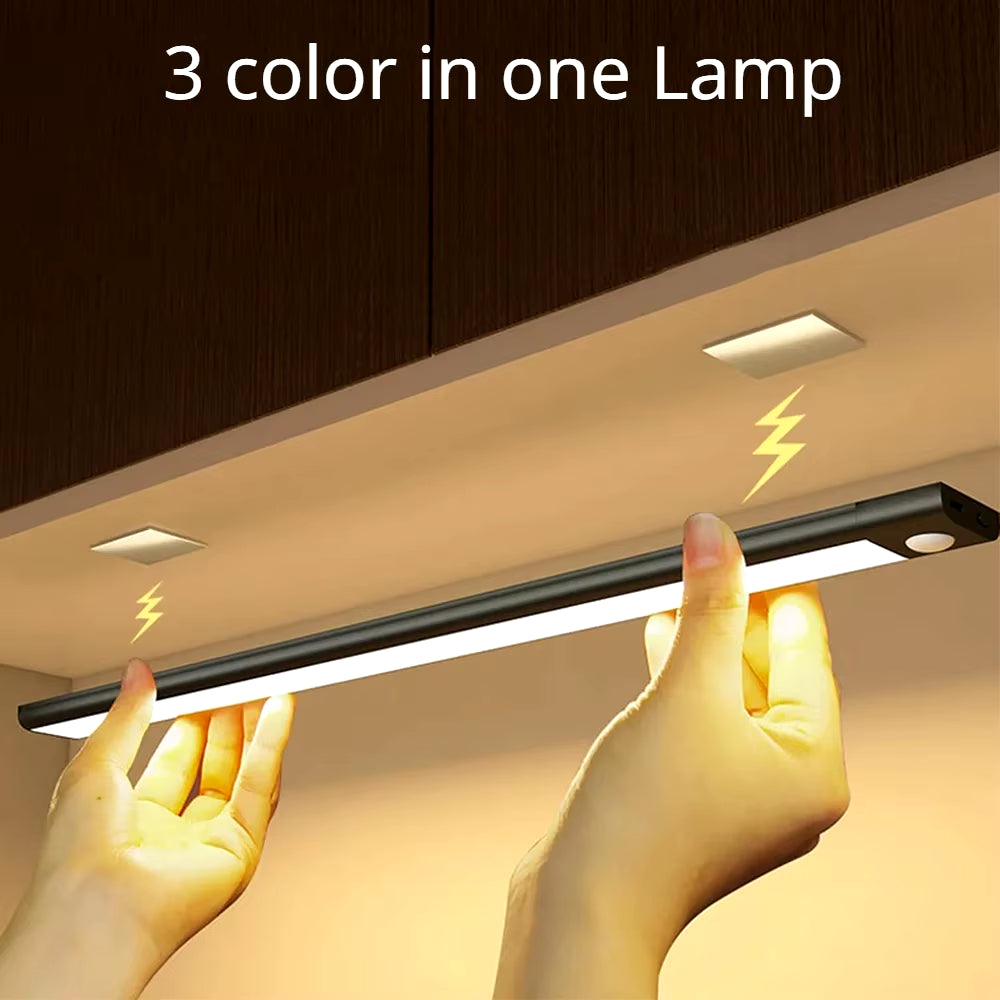 Motion Sensor Light Wireless LED Night Light USB Rechargeable Night Lamp Cabinet Wardrobe Lamp under Backlight for Kitchen Led